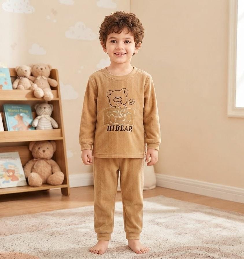 winter pyjama fleece hi bear  beige