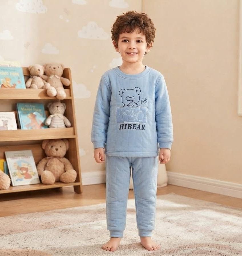 winter pyjama fleece hi bear  blue