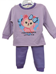 winter pyjama fleece inside little fox purple