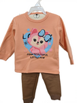 winter pyjama fleece inside little fox orange