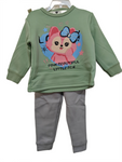winter pyjama fleece inside little fox green