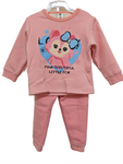 winter pyjama fleece inside little fox pink