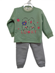 winter pyjama fleece inside lucky green