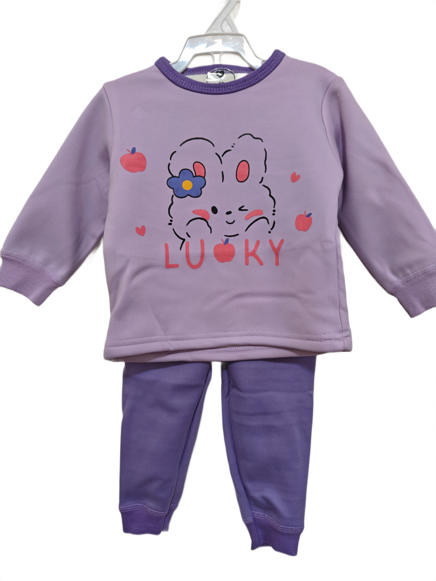 winter pyjama fleece inside lucky purple