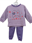 winter pyjama fleece inside lucky purple