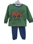 winter pyjama fleece inside little  dude green