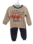 winter pyjama fleece inside little  dude beige