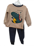 winter pyjama fleece inside little dino beige