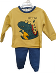 winter pyjama fleece inside little dino yellow