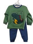 winter pyjama fleece inside little dino green