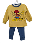 winter pyjama fleece inside little spider man yellow