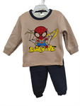 winter pyjama fleece inside little spider man beige