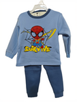 winter pyjama fleece inside little spider man blue