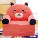 Children's folding sofa plush toy PINK BEAR