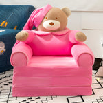 Children's folding sofa plush toy pink BEAR