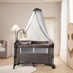 Foldable Metal Baby Bed KIDILO COFFEE