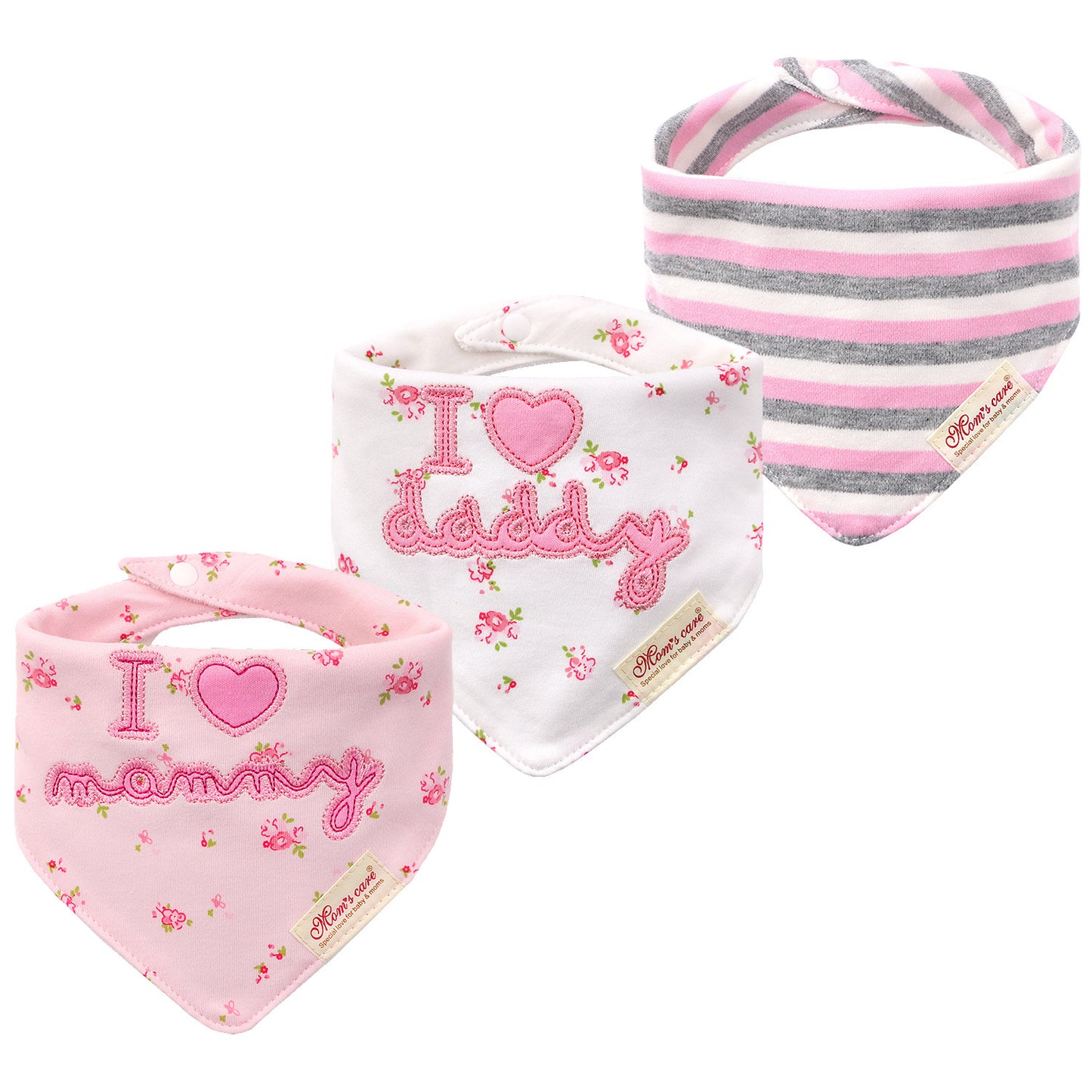 Mom's Care Bibs 3pcs i love mommy