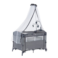 Foldable Metal Baby Bed KIDILO GREY
