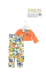 3-piece girl cotton set ORANGE FLOWERS
