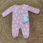 winter overall pink rabbit