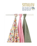 BAMBOO MUSLIN  Swaddles PINK set 3pcs