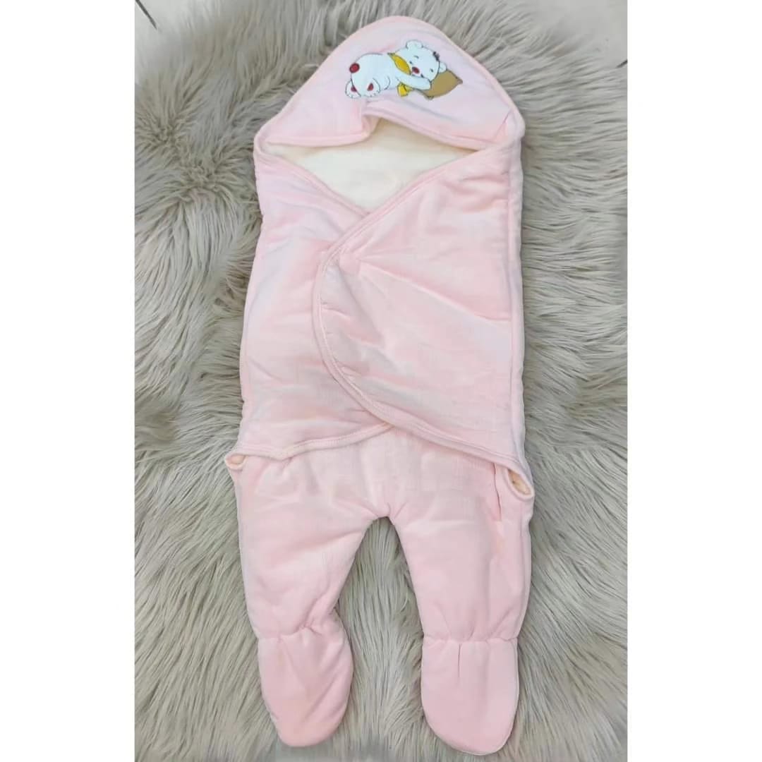 winter swaddle pink  bear
