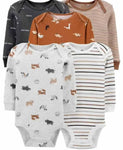 5 pcs long sleeve cotton dinosaur
