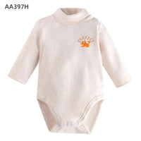 high neck body suit 100% cotton beige cat