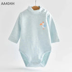 high neck body suit 100% cotton blue bird