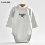 high neck body suit 100% cotton gray whale