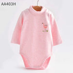 high neck body suit 100% cotton pink flamingo