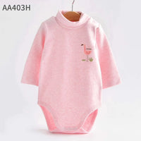 high neck body suit 100% cotton pink flamingo