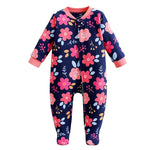 winter overall navy flowers