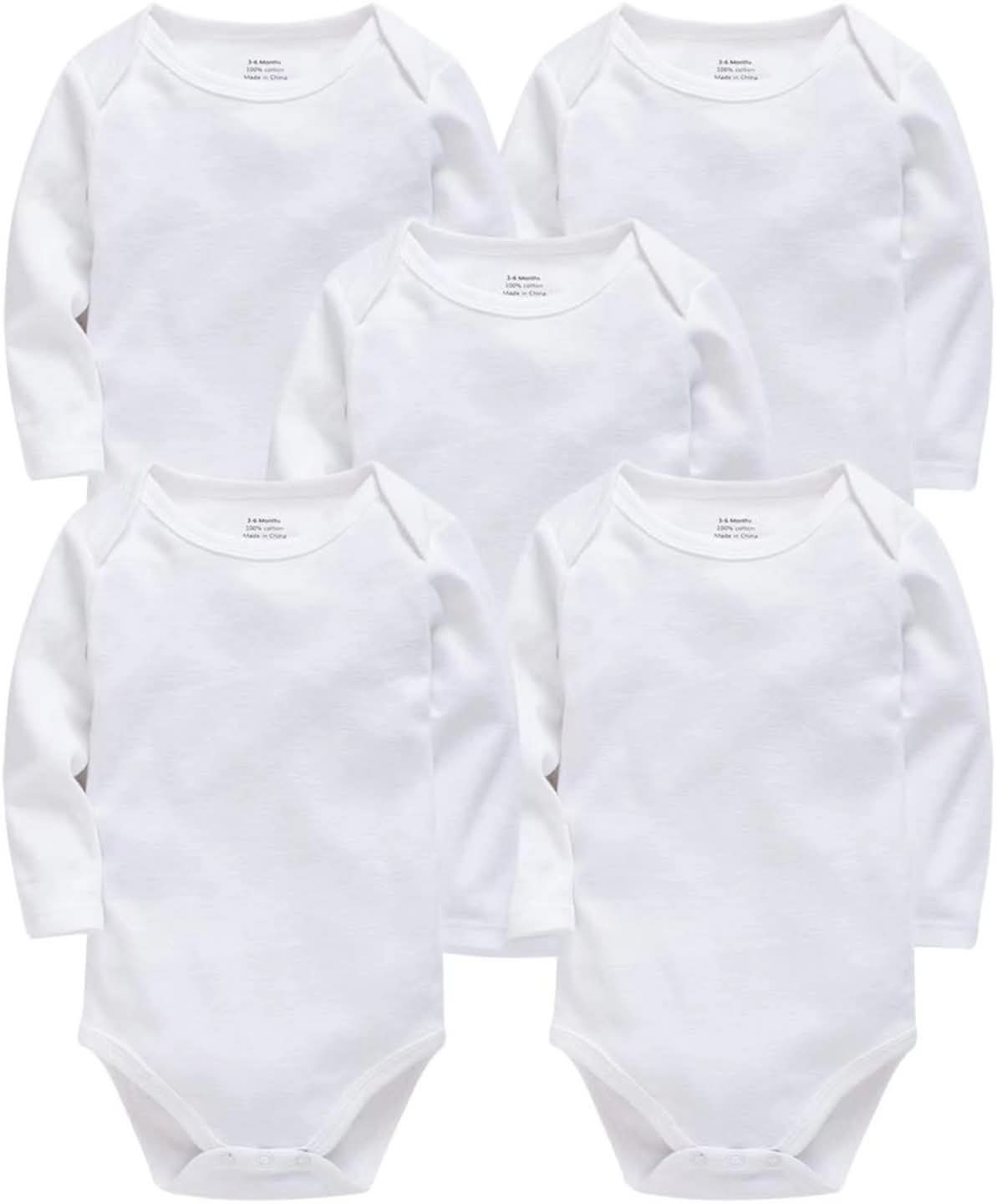 5 pcs long sleeve  white