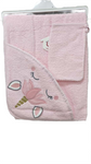 Baby Hooded Towel with loofah PINK  unicorn