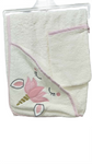 Baby Hooded Towel with loofah offwhite unicorn