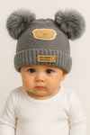 Baby Hat  gray bear