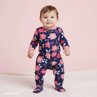 winter overall navy flowers