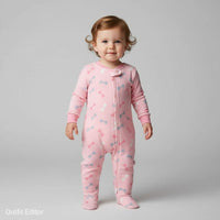 winter overall pink tiny bow