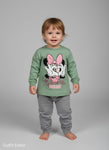 winter pyjama fleece inside Minnie green