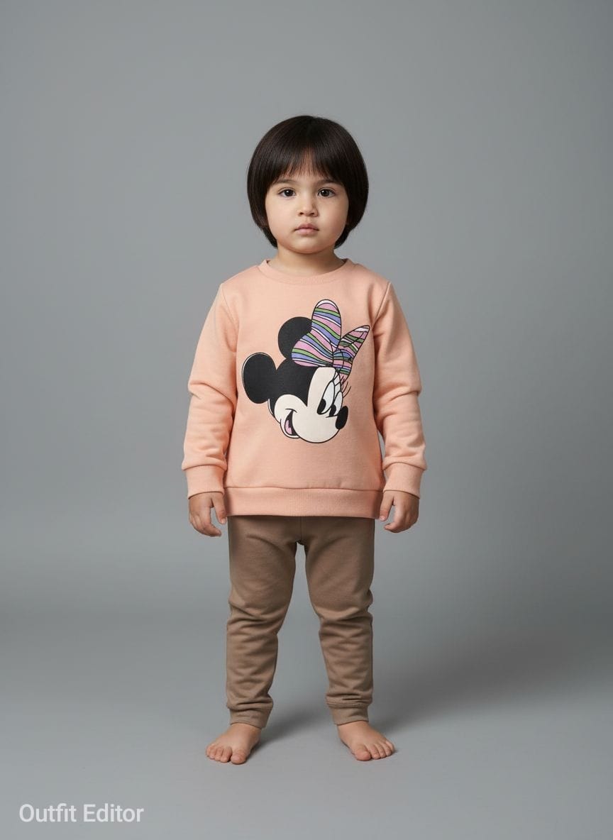 winter pyjama fleece inside Minnie mouse orange