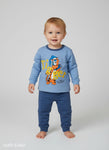 winter pyjama fleece inside tiger blue