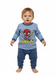 winter pyjama fleece inside little spider man blue