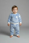 winter pyjama coral blue star