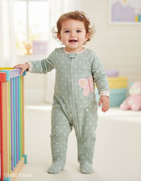 winter overall green butterfly