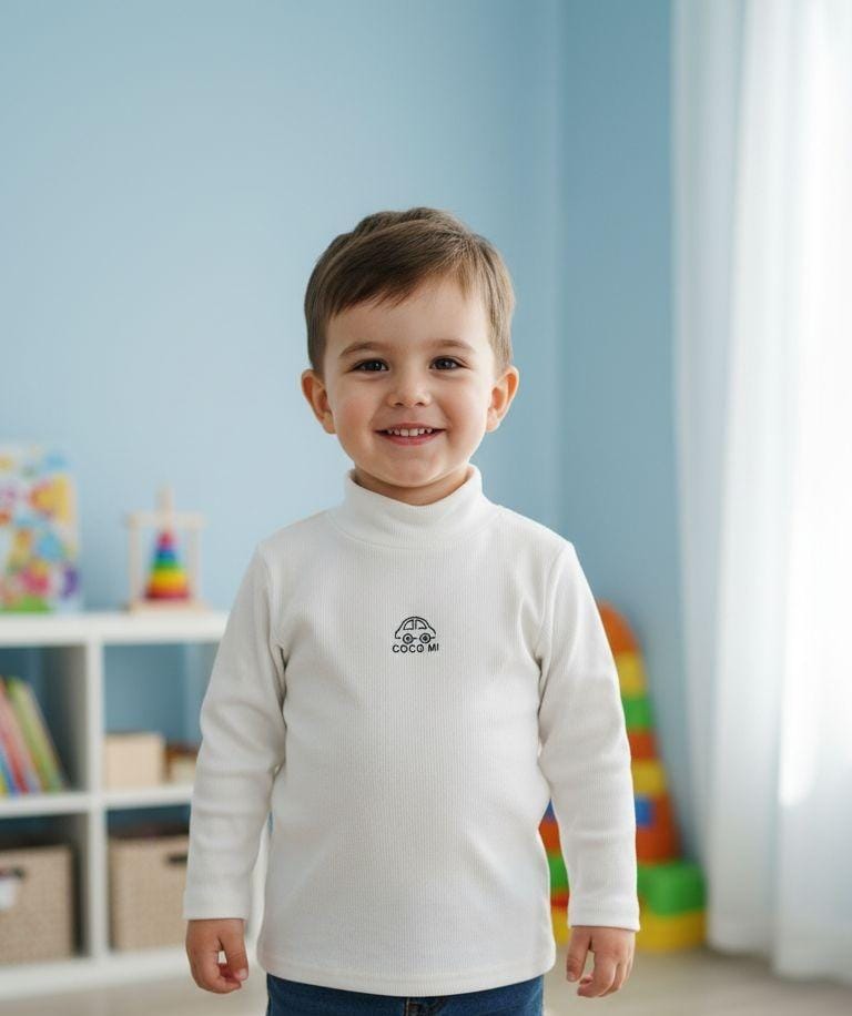 high neck body suit fleece inside white car