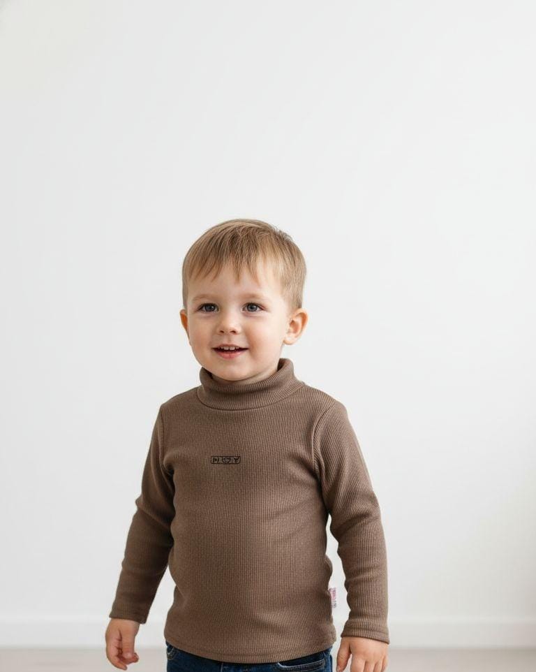 high neck body suit fleece inside brown