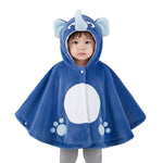 bright blue fleece poncho