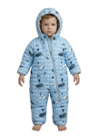 Toddler Boy Quilted Snowsuit with Polar Bear & Truck Print