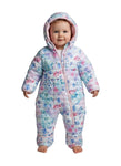 Infant Girl Quilted Floral Print Snowsuit